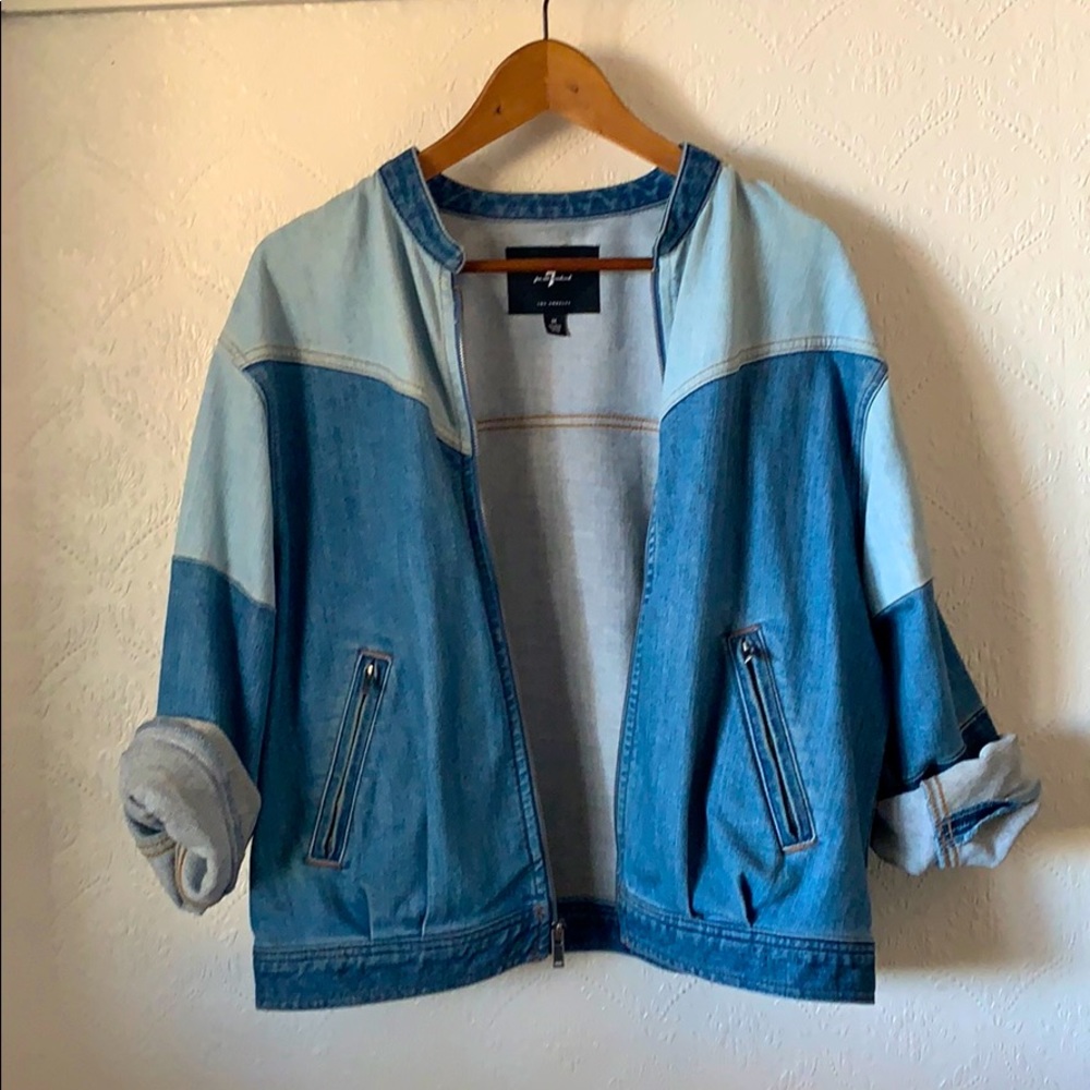 7 for all mankind patch work Jean bombers jacket.